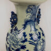 Vaso bianco blu con fenice