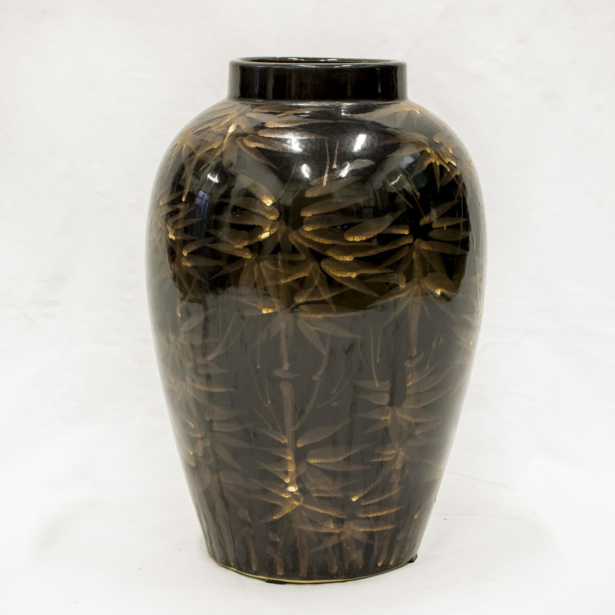 Vaso mirror black disegno bambù